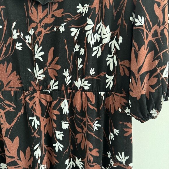 Adrienne Vittadini Women 3/4 sleeves Floral Maxi Dress Size L - Picture 8 of 10